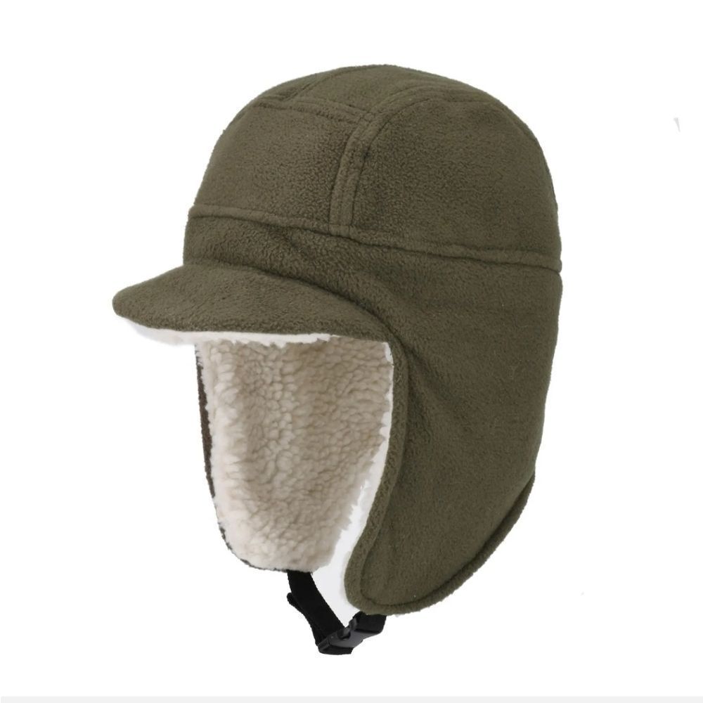 Cold Winter Trapper Hunting Hat with Visor Windproof Warm Russian Earflap Caps